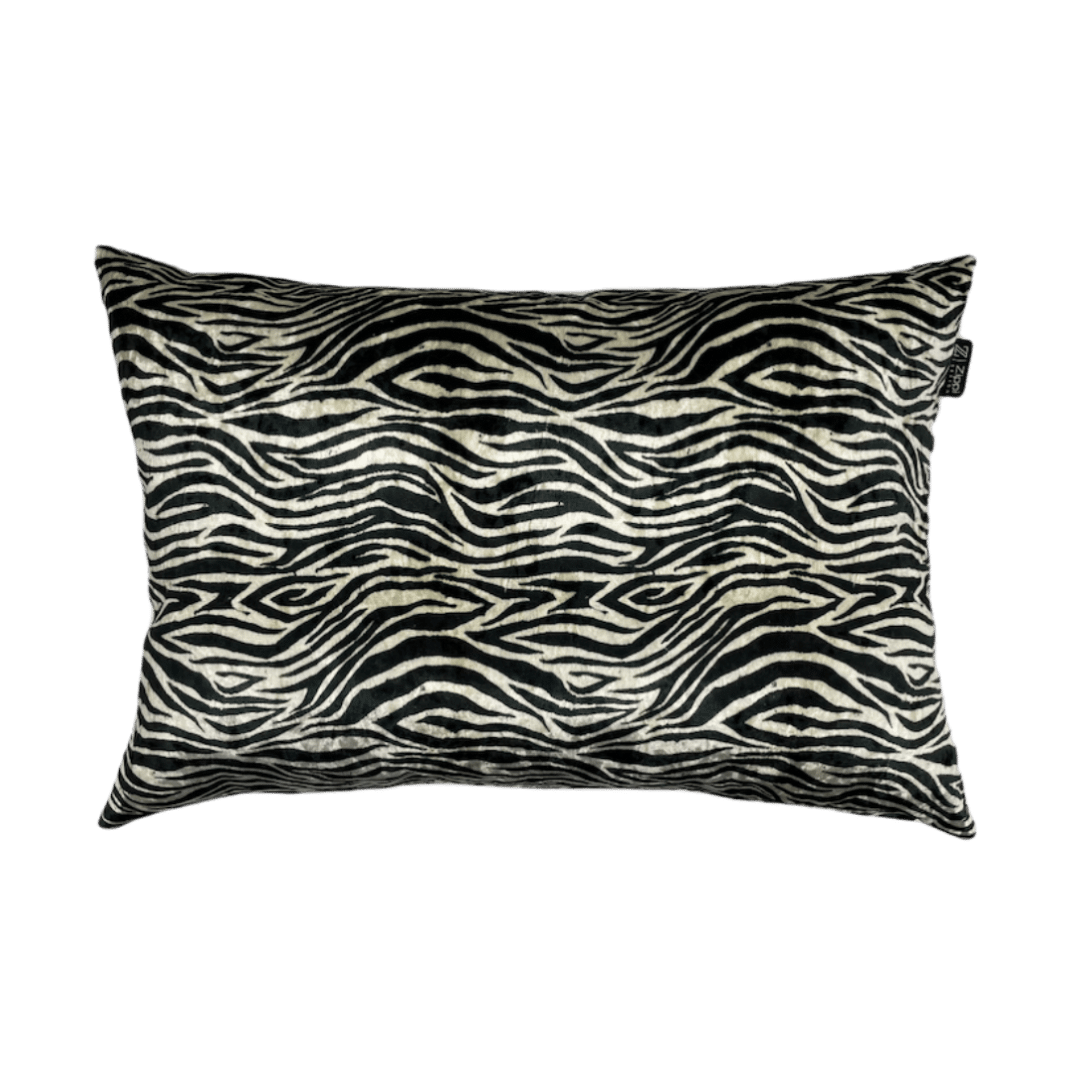 zebra motief fluwelen sierkussen