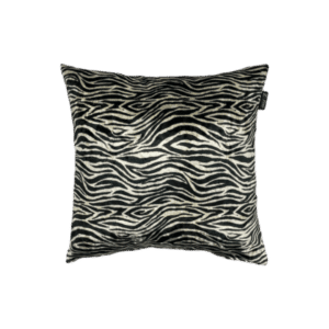 zebra motief fluwelen zwart met wit sierkussen